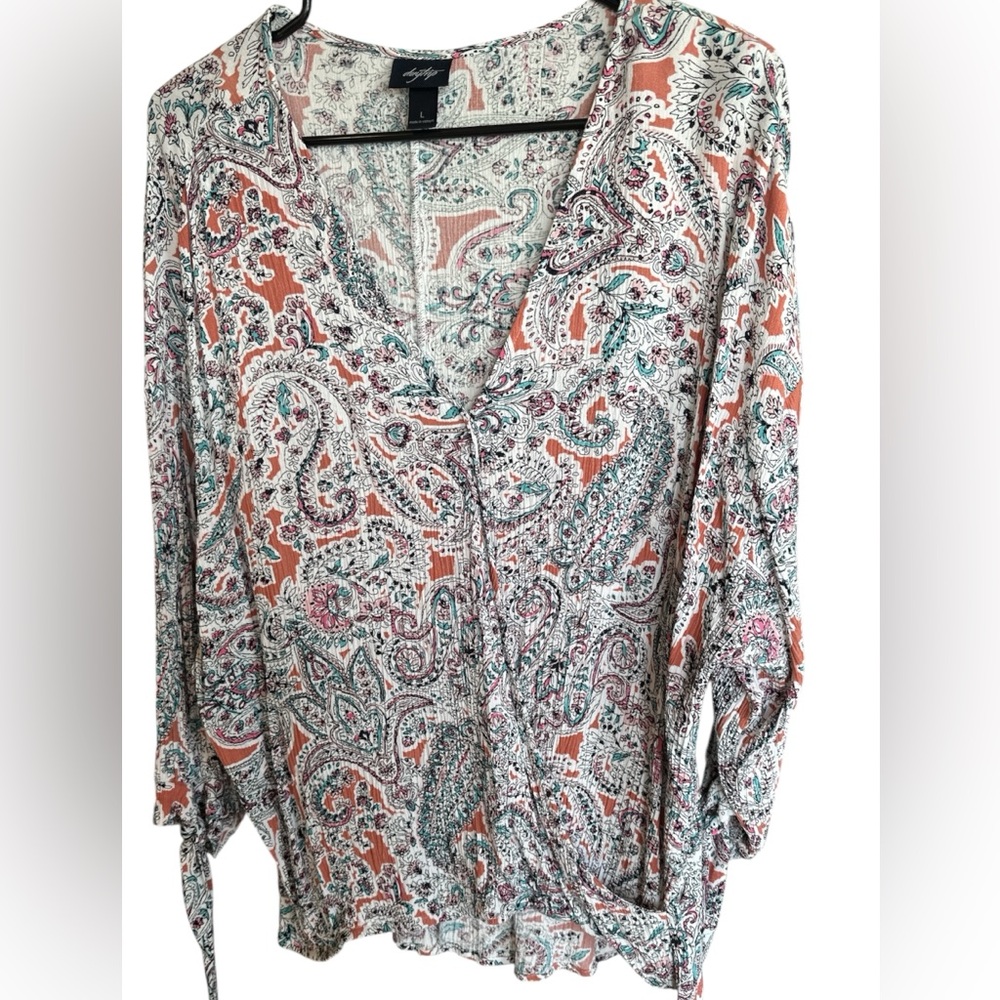 DAYTRIP- Floral Print Boho Top Size L